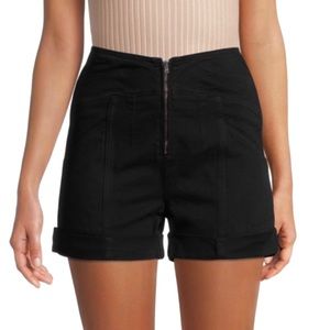 NEW IRO BLACK HIGH-WAISTED DENIM SHORTS